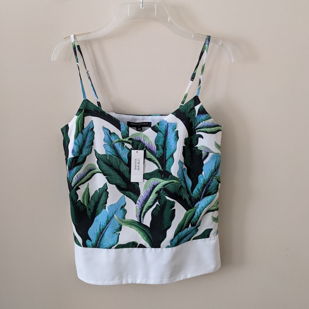 New Banana Republic Tropical Leaf Print Tank - Size XS